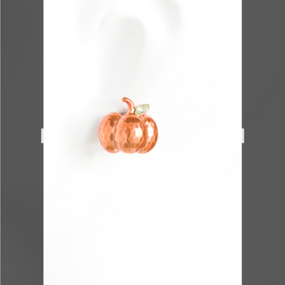 Betsey Johnson Orange Pumpkin Earrings
